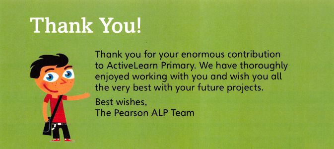 Thank you - from Pearson